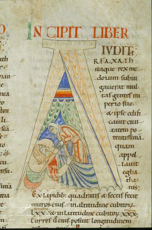 MS 14 f. 158r the Jutith initial from Stephen Harding's Bible