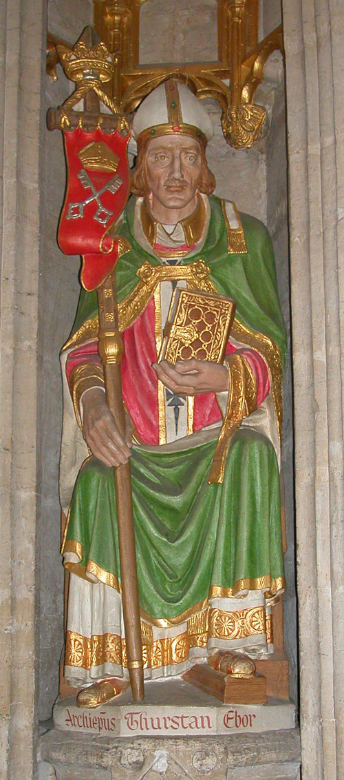 Statue of Archbishop Thurstan of York, in Ripon
              Cathedral