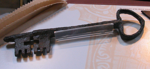 Iron door key from Fountains (c.1450); possibly
              belonging to the cellarer