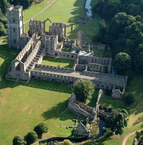 Ariel photograph of Fountains Abbey