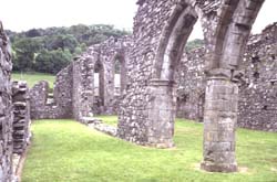 Cymer Abbey nave from the east
