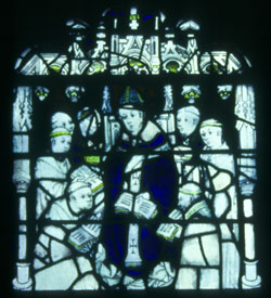 Henry Murdac's installation to the See of York, showing Murdac surrounded by Cistercian monks. © Dean and Chapter of York Minste