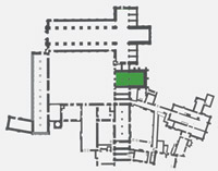 Plan of Kirkstall abbey showing the location of the chapter house