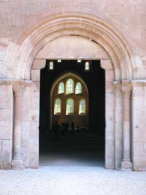 
West front doorway of the abbey church at  Fontenay

