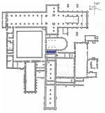 Plan of Rievaulx abbey showing the location of the parlour