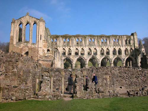 Reconstructed cloister arcading at Rievaulx
