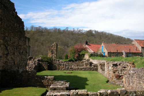 The western range at Rievaulx Abbey