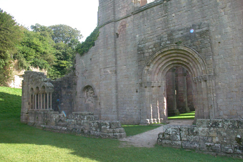 The west front and porch at Fountains Abbey