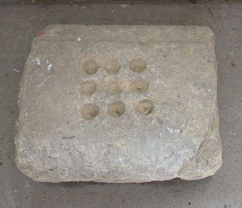 Stone used as board for games at Byland