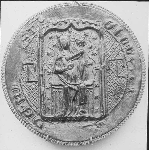Seal from Kirkstall Abbey depicting the Virgin Mary  Abbey House Museum, Kirkstall Abbey
