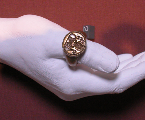 Ring, c.1500, used for securing documents;
              possibly belonging to Marmaduke Huby