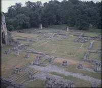 The remains of abbey church and cloister and refectory at Roche