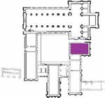 Plan of Roche Abbey showing the location of the chapter house.