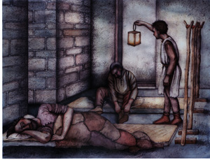 Artist's impression of the lay brothers dormitory  Cistercians in Yorkshire