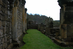 Aisled seating in Rievaulx chapter-house