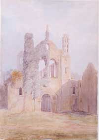 The abbey church at Kirkstall Abbey by J N Rhodes