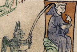 A monk tempted by a devil