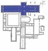 Plan of Rievaulx abbey showing the location of the church